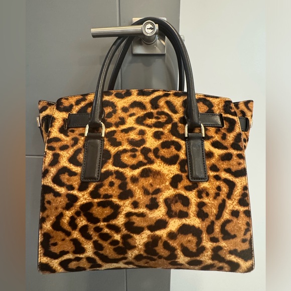 Michael Kors Hamilton satchel W lock, key and real dyed calf hair cheetah color - Picture 2 of 9